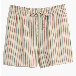 Madewell Drawstring Pull-On Shorts Rainbow Stripe